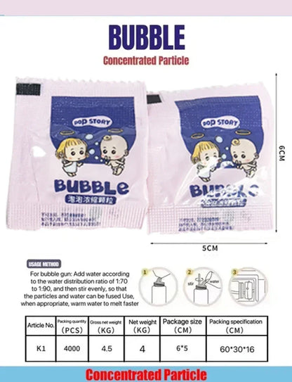 Recharge Liquide à Bulles Concentré en Granulés (10 à 30 pcs) – Solution pour Pistolet & Machine à Bulles