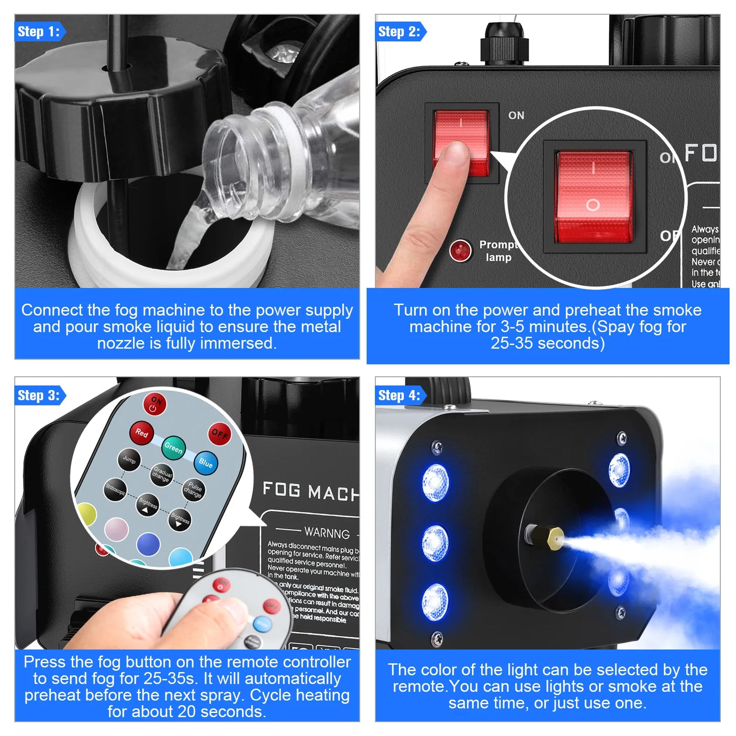 Machine à fumée avec Leds colorées