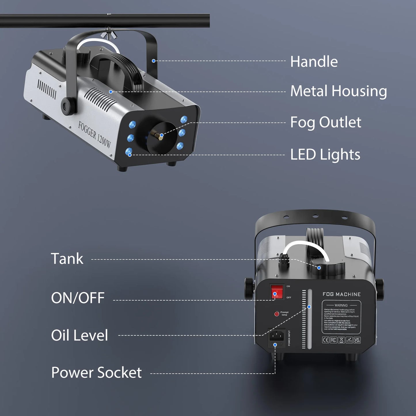 Machine à fumée avec Leds colorées